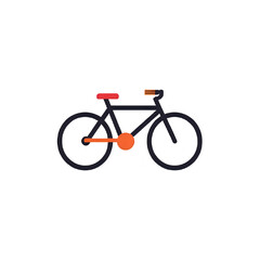 Obraz premium Minimalist line icon of a bicycle – modern flat vector, editable colors, transparent background