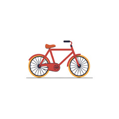Fototapeta premium Minimalist line icon of a bicycle – modern flat vector, editable colors, transparent background
