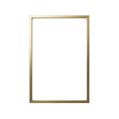 Obraz premium Elegant golden frame isolated on transparent background, perfect for showcasing your artwork or photos with a touch of modern sophistication and style