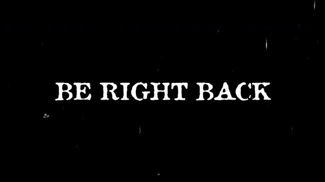 Text Animation of be right back reflected suitable for blog headers, social media posts, website banners, and graphic design projects.