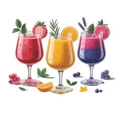 Fototapeta premium cocktails with fruits