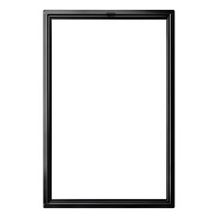 Empty picture frame with abstract design, isolated on white background