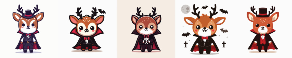 deer vector in Dracula costume