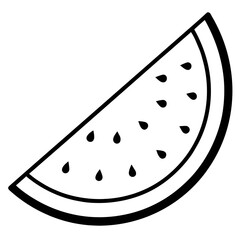 Vector art of a watermelon slice on a white background