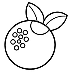 Blueberry vector icon style, white background