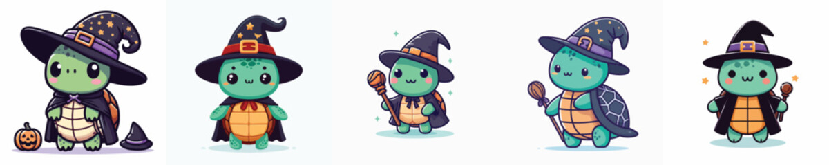 witch costume turtle vector