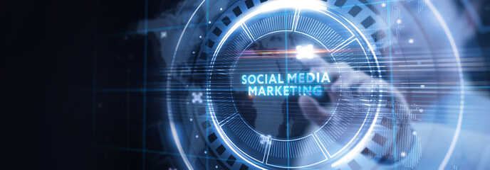 Business, Technology, Internet and network concept. SMM Social Media Marketing.