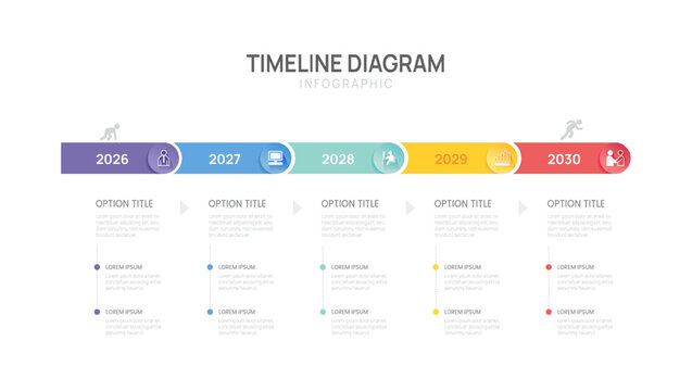 5 Steps infographic Business timeline year design template. Business milestone and strategy presentation.Vector illustration.