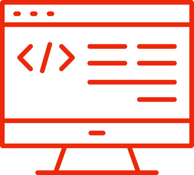 coding line icon, coding icon &ndash; programming, developer, code symbol, web development concept