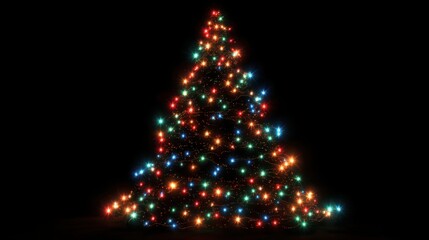 Colorful lights illuminate a beautifully arranged Christmas tree, creating a warm and inviting atmosphere. The scene embodies the spirit of the holiday season, perfect for celebration.