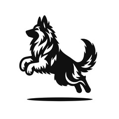 Fototapeta premium Dog Jumping Silhouette Illustration