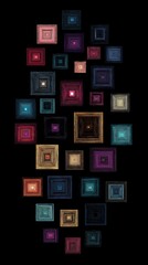 Geometric Mosaic Composition on Black