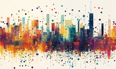 Colorful data science bars representing large data sets, illustrating the process of extracting useful insights from complex information in a visually engaging manner, Generative AI