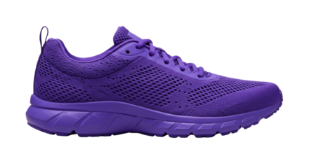 Stylish Purple Athletic Sneaker Breathable Knit Design.