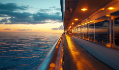 Senior couple enjoying their golden years on a luxurious cruise ship, embodying the spirit of adventure and lifelong love while traveling on the vast ocean, exploring new horizons, Generative AI