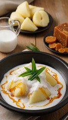 Cassava with cream soup