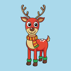 flat vector christmas reindeer (2).eps