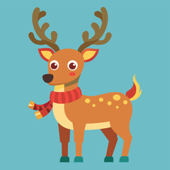 Fototapeta premium flat vector christmas reindeer (1).eps