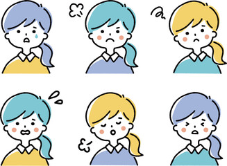 ネガティブな表情セット