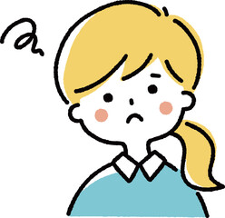 困った表情の女の子