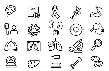 Cancer icons set 