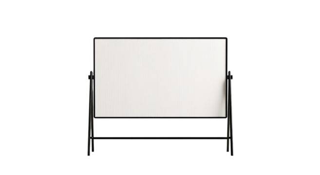 Blank white whiteboard on a stand