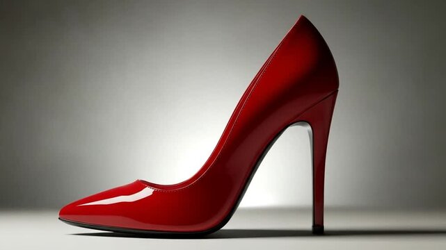 Elegant Red High Heel Shoe Still Life.