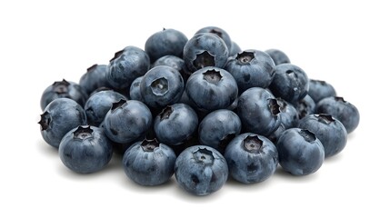 Fresh Blueberries Isolated on White Background &ndash; High Quality Berry Photography