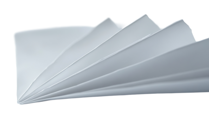 Detailed close up of white paper airplane on transparent background for use in educational materials, presentations, and creative visuals