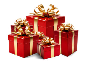 Obraz premium festive Christmas gifts, presents boxes in row 3d