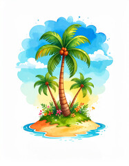Obraz premium tropical island with palm trees