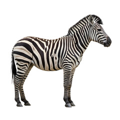 Obraz premium Striped Zebra: A Detailed Profile of the Equine Mammal