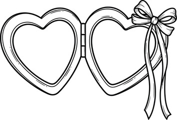Heart locket with bow vector illustration for valentines day