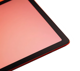 Sleek tablet computer displayed on transparent background ideal for creative projects, user interface design, and tech product mockups