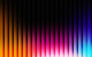 Glass effect with orange, pink, purple, blue, cyan gradient on a black background, a futuristic look featuring cool glow, soft waves, and transparent layers that create a sense of motion