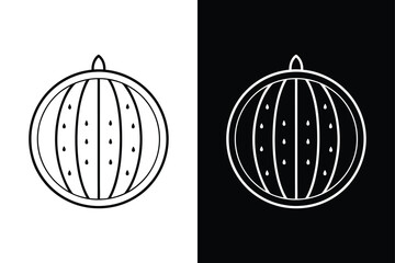 Watermelon Icon Vector. Modern Line Art Sketch for Logos and Branding