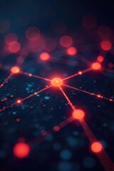 A network of glowing nodes and lines illustrating interconnectedness and data flow, representing digital interaction and communication , flow, network background, pattern