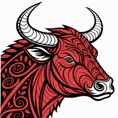 bull head isolated on white