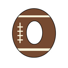 O American football cute typography alphabet letter sport for kid back to school bulletin board