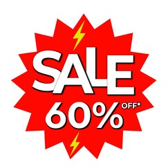 Sale special offer price tag vector, sale icon red 