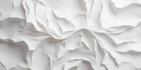 Obraz premium Abstract 3D Paper Fold Design in Crisp White and Light Grey A minimal and elegant geometric background showcasing precisely folded