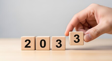 2033 new year blocks: future date concept image