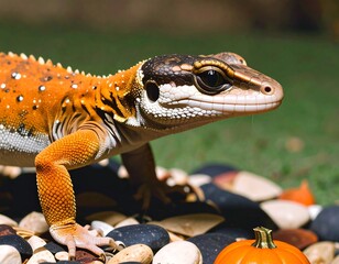 Obraz premium Lizard on stones