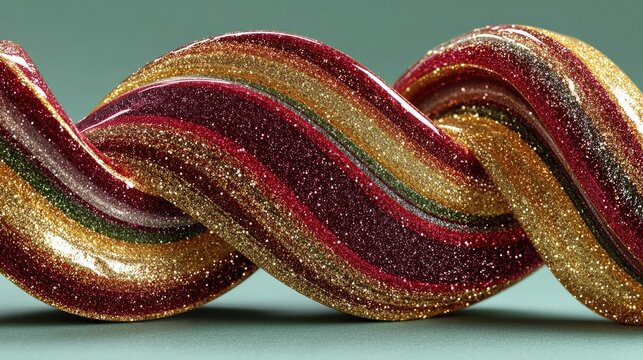 Shiny, twisted, colorful candy cane