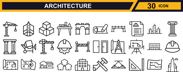 Vector art of architecture icon set