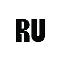 RU monogram logo design letter text name symbol monochrome logotype alphabet character simple logo