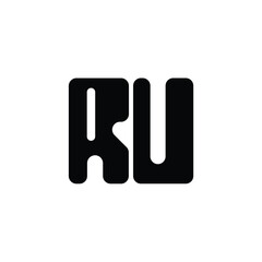 RU monogram logo design letter text name symbol monochrome logotype alphabet character simple logo
