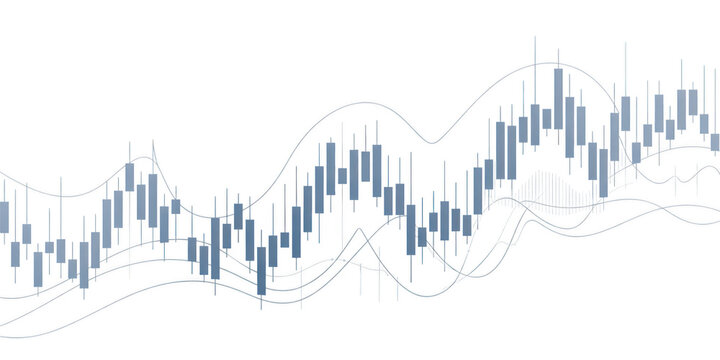 Abstract financial stock market graph with candlestick bars isolated on transparent background - Powered by Adobe