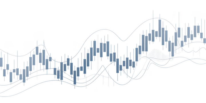 Abstract financial stock market graph with candlestick bars isolated on transparent background - Powered by Adobe