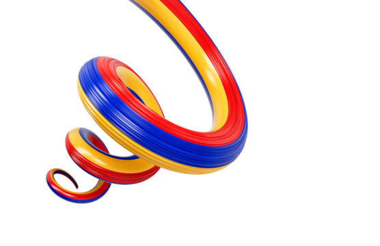 3d Flag of Armenia 3d Spiral Glossy Ribbon Of Armenia On White Background 3d Illustration